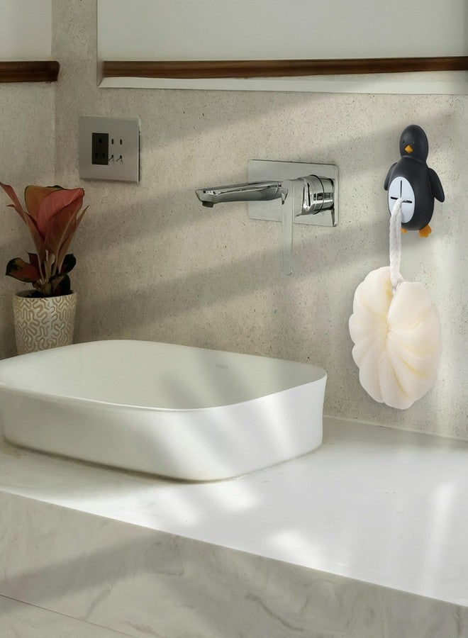 FTONENI Penguin Silicone Kitchen Towel Hook, Cute Adhesive Push Pull Holder for Dish Rags, Hand Towels, Gloves, Sponge, Bathroom & Kitchen Wall Hooks, Gift for Women Men Friends Home Decor - FGD525 - Image 4
